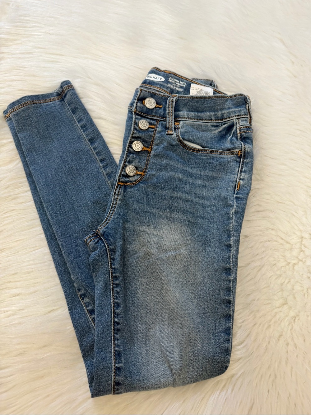 Old Navy High-Rise Rock Star Button-Fly Super Skinny Jeggings Jeans Sz 10